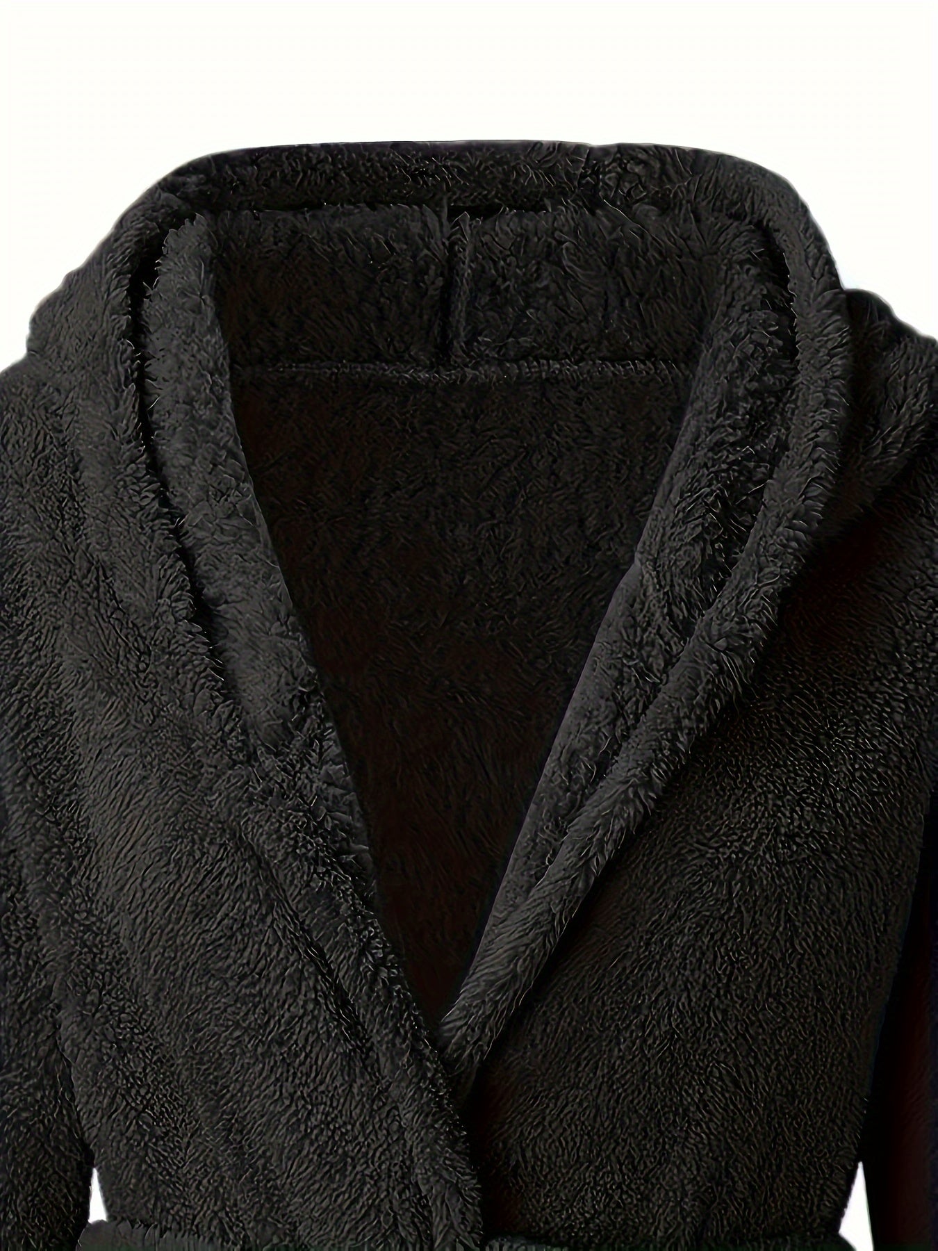 Peignoir d’hiver pour homme en polaire douce, avec capuche, épaissi et chaud, manches longues, style décontracté et simple