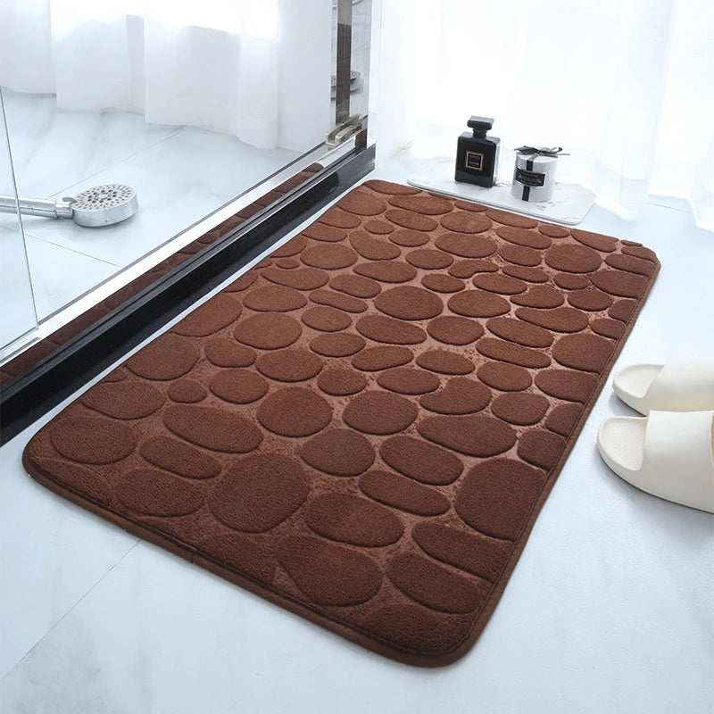 Polymères De Sol Absorbants En Mousse À Mémoire De Forme, 1 Pièce, Galets En Relief, Lea De Bain Coordonnants, Polymères De Sol D'Intérieur, Accessoires Hoaccessrespiration