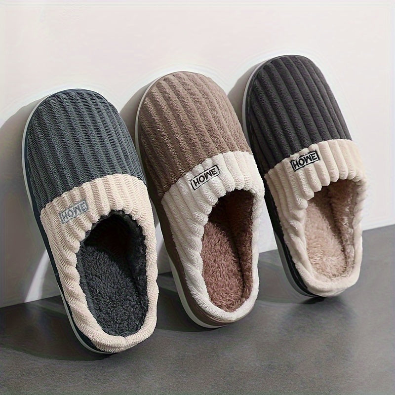 Chaussons d’hiver en peluche pour hommes et femmes, grandes tailles, chaussures douces et chaudes.