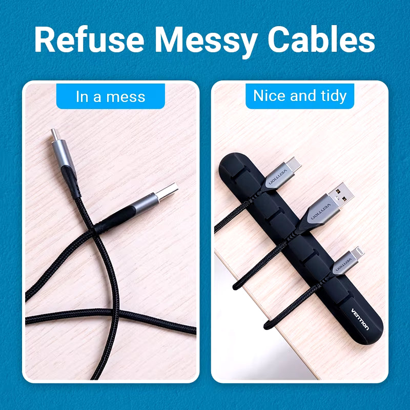 -Enrouleur De Câble USB En Silicone, Bureau, Voiture, Gestion, Clips Pour Données, Sauna, Téléphone, Écouteur, Souris, Fil