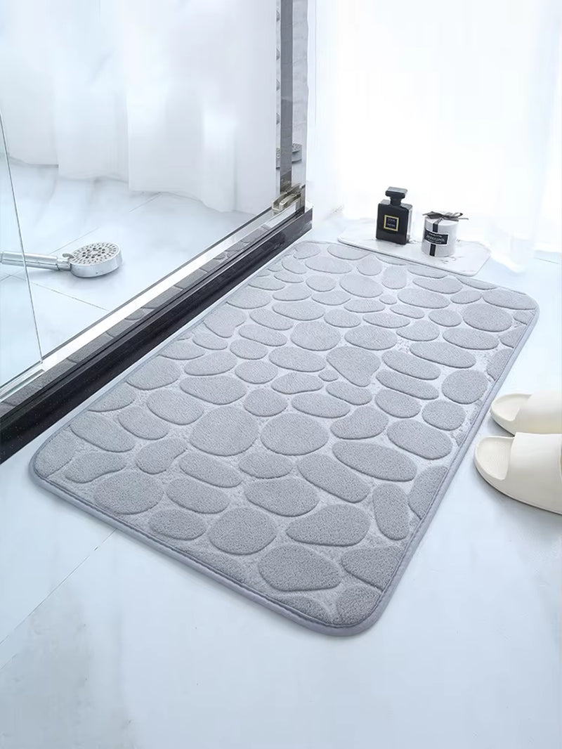 Polymères De Sol Absorbants En Mousse À Mémoire De Forme, 1 Pièce, Galets En Relief, Lea De Bain Coordonnants, Polymères De Sol D'Intérieur, Accessoires Hoaccessrespiration