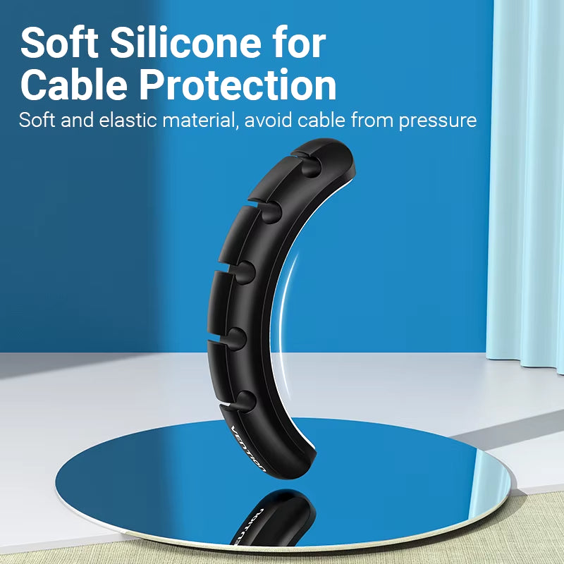-Enrouleur De Câble USB En Silicone, Bureau, Voiture, Gestion, Clips Pour Données, Sauna, Téléphone, Écouteur, Souris, Fil