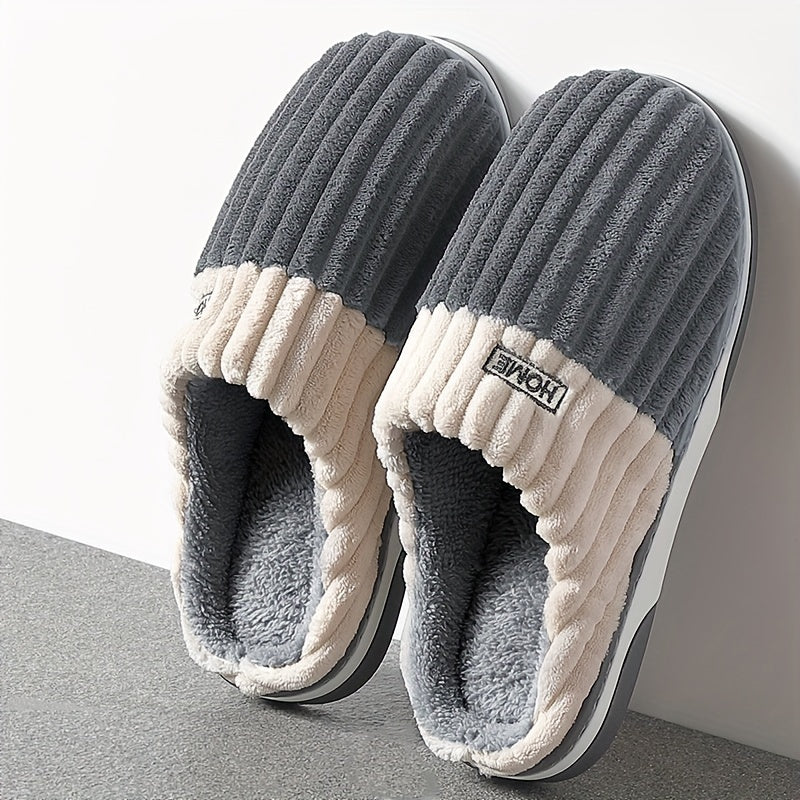 Chaussons d’hiver en peluche pour hommes et femmes, grandes tailles, chaussures douces et chaudes.