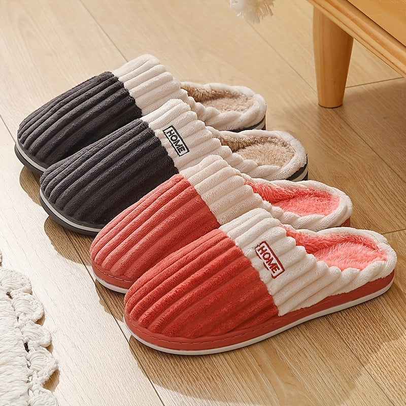 Chaussons d’hiver en peluche pour hommes et femmes, grandes tailles, chaussures douces et chaudes.