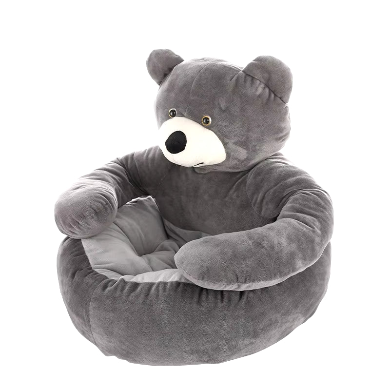 Lit Ours Semi-Fermé Pour Animaux De Compagnie, Lit Ultra Doux Pour Chat, Lit En Peluche Amovible Pour Chiot, Lit De Couchage Chaud Pour L'Hiver, Produit Pour Animaux De Compagnie En Polymères