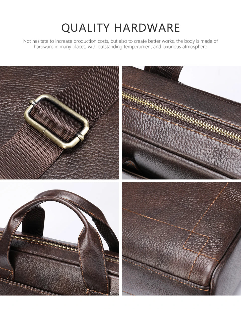 Sac / porte-document et ordinateur pour homme en cuir véritable