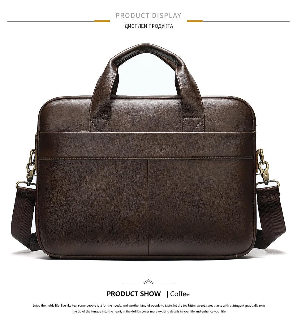Sac / porte-document et ordinateur pour homme en cuir véritable