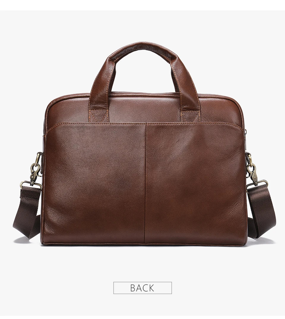 Sac / porte-document et ordinateur pour homme en cuir véritable