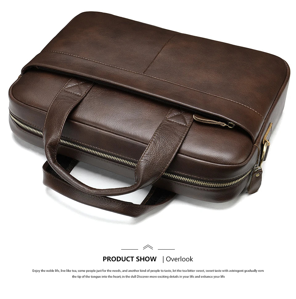 Sac / porte-document et ordinateur pour homme en cuir véritable