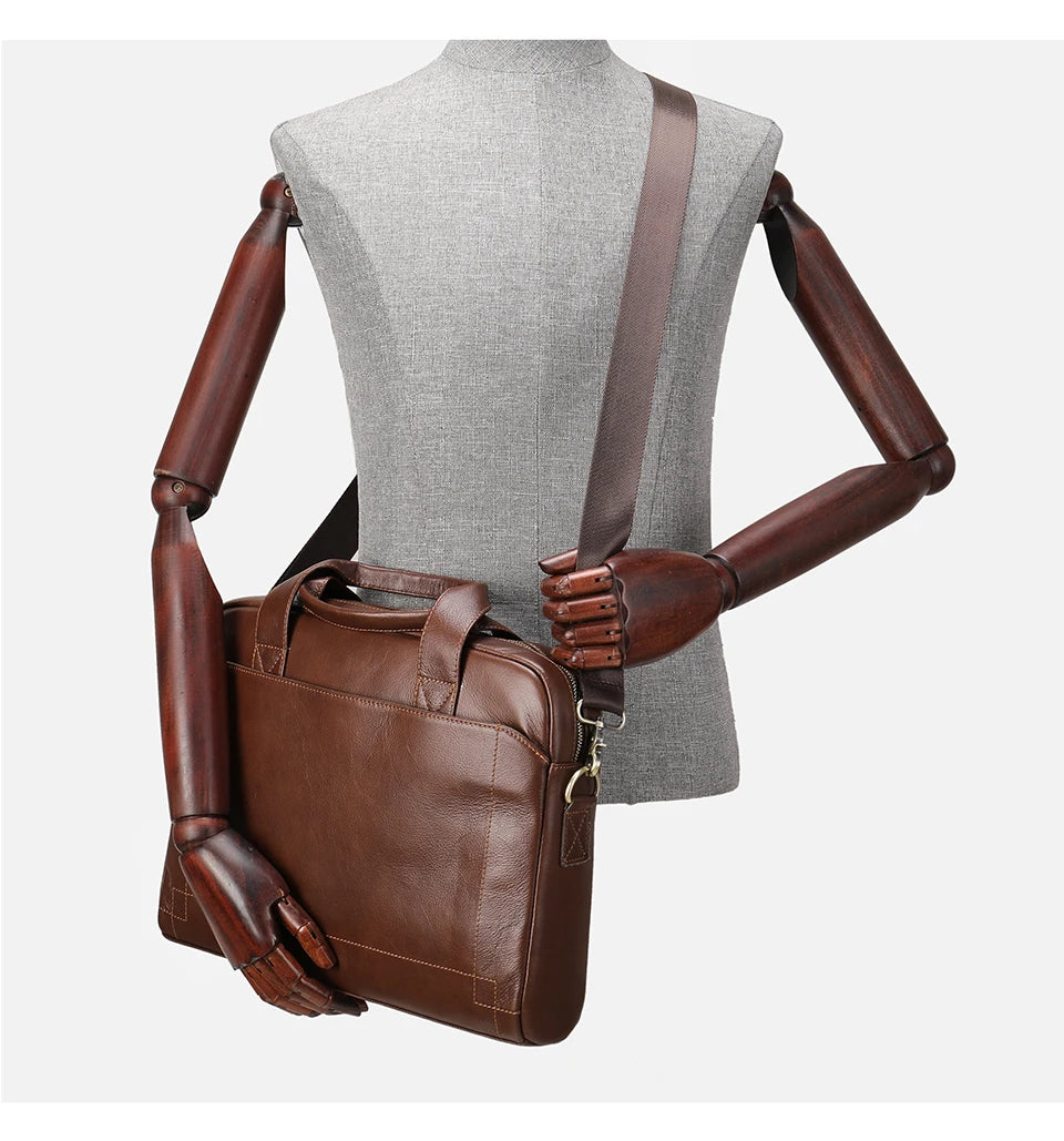Sac / porte-document et ordinateur pour homme en cuir véritable