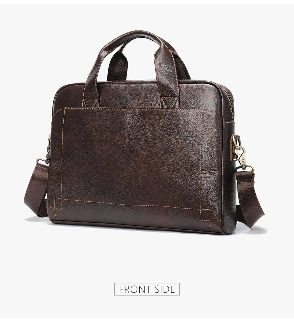 Sac / porte-document et ordinateur pour homme en cuir véritable