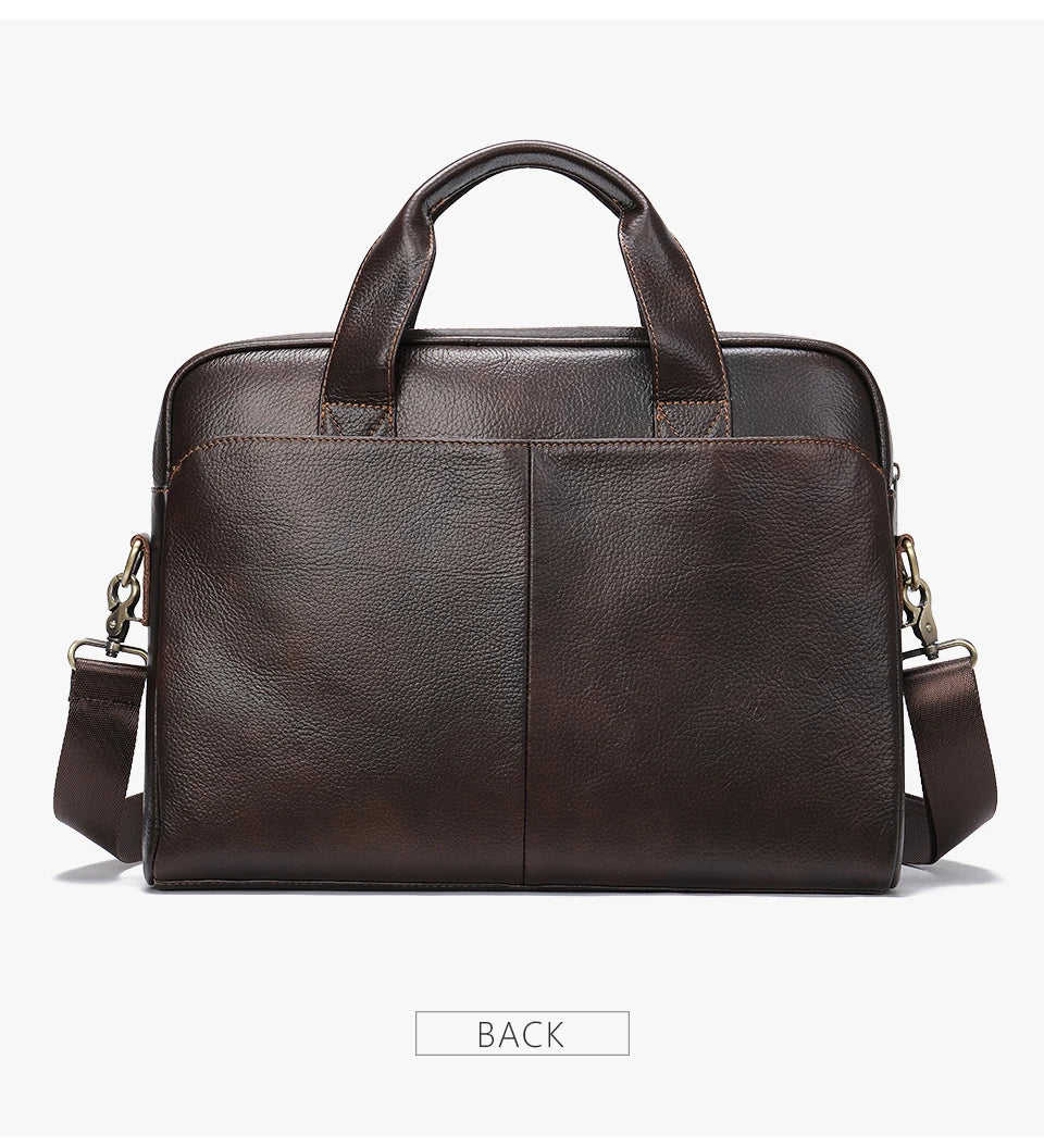 Sac / porte-document et ordinateur pour homme en cuir véritable