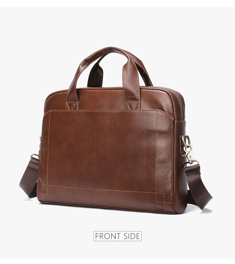 Sac / porte-document et ordinateur pour homme en cuir véritable