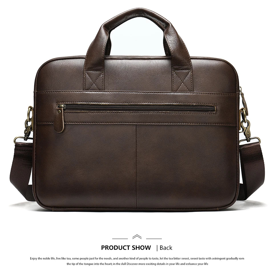Sac / porte-document et ordinateur pour homme en cuir véritable