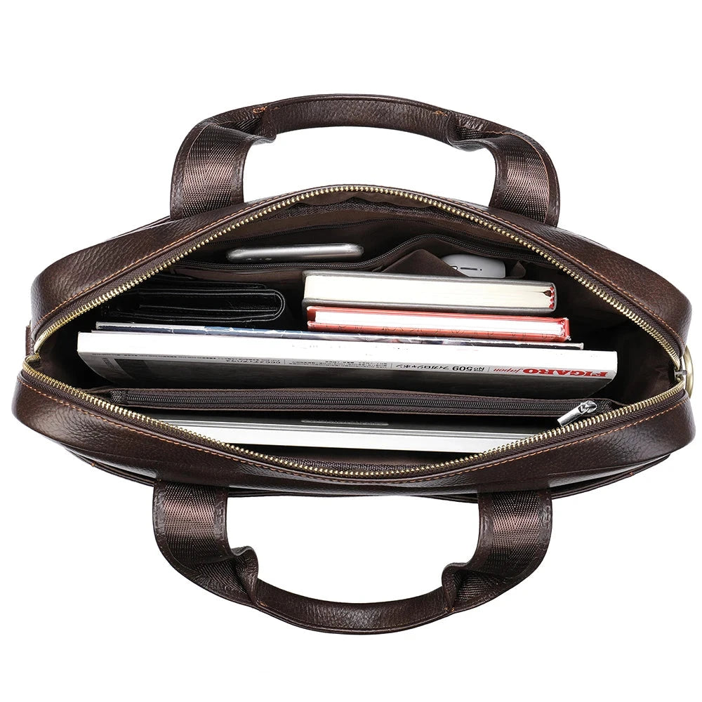 Sac / porte-document et ordinateur pour homme en cuir véritable