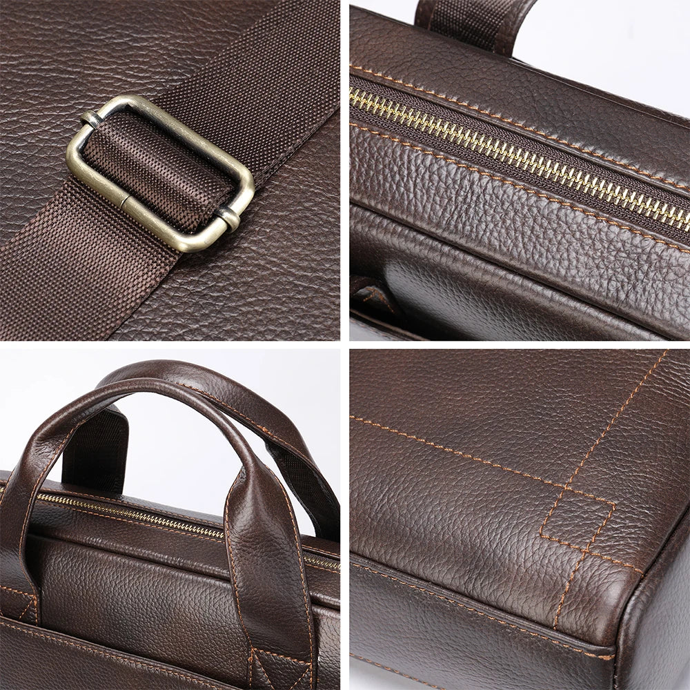 Sac / porte-document et ordinateur pour homme en cuir véritable