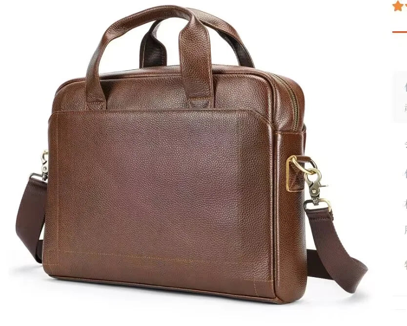 Sac / porte-document et ordinateur pour homme en cuir véritable