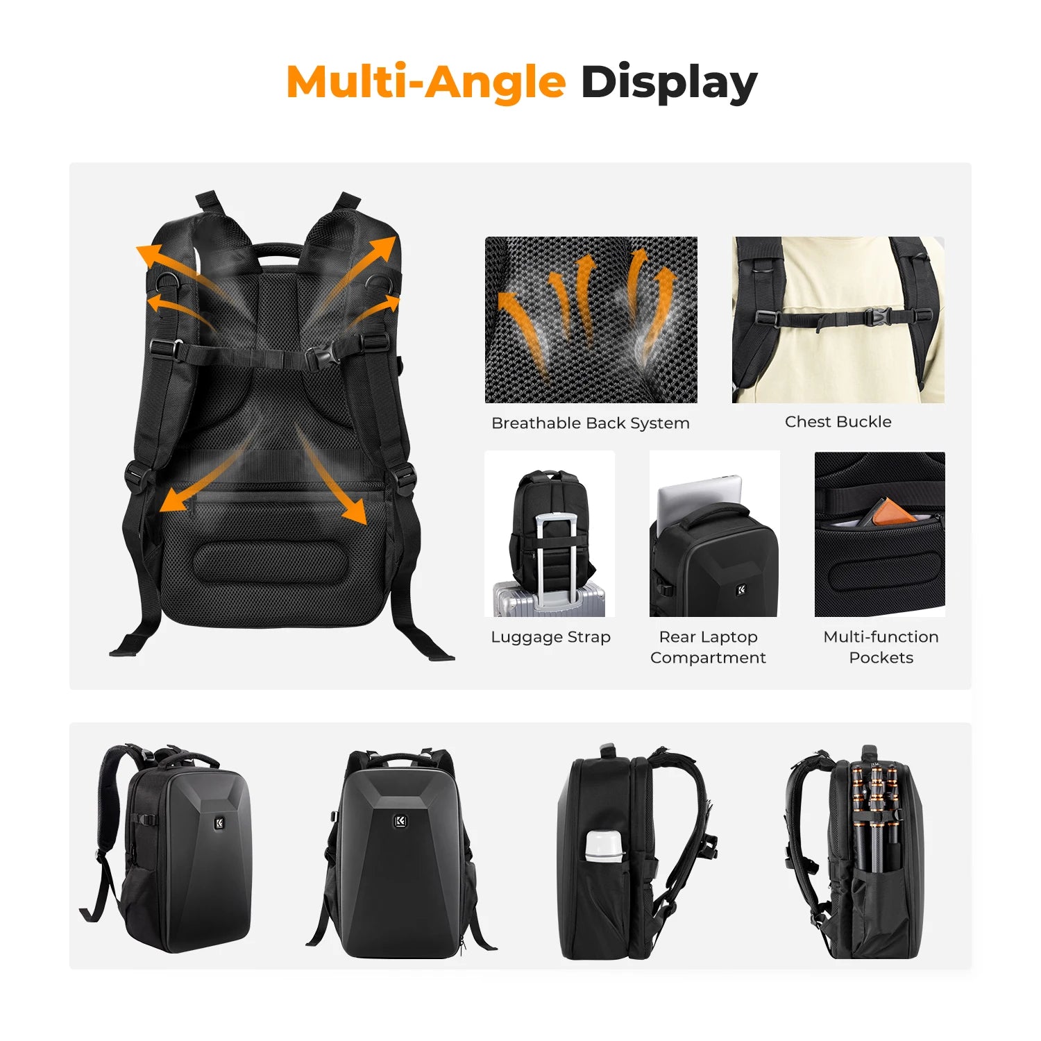 Sac à dos pour appareil photo K&F CONCEPT 22L