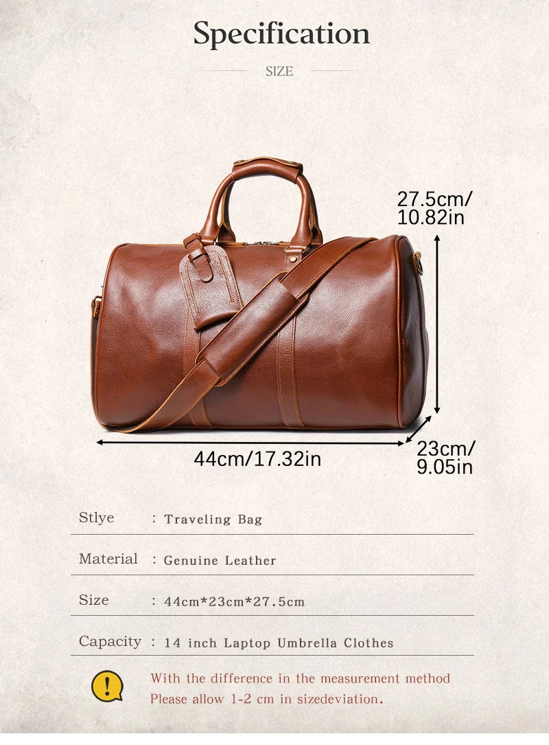 Sac cabas de voyage en cuir vintage