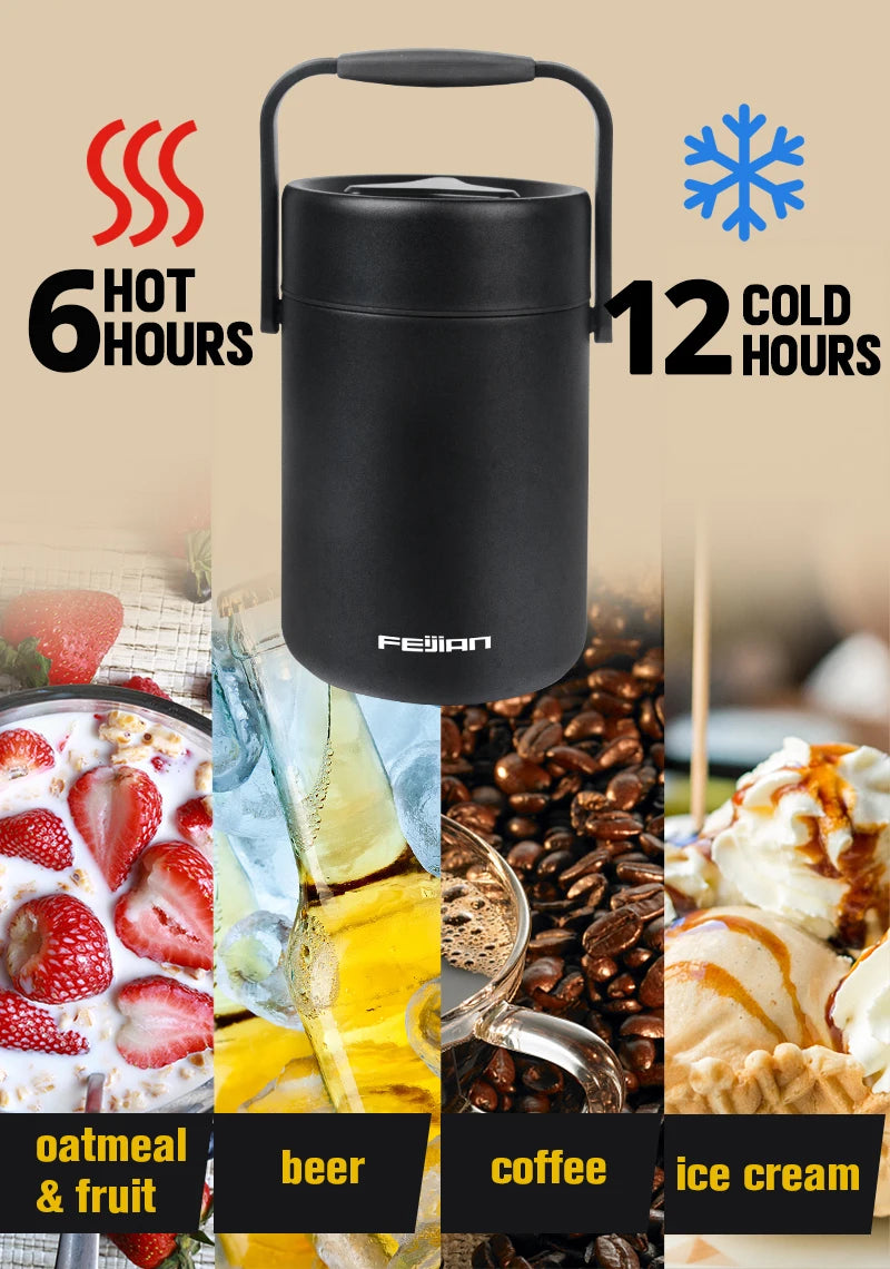 Boîte à déjeuner en acier inoxydable, pots alimentaires à 3 niveaux, contenants alimentaires portables grande capacité