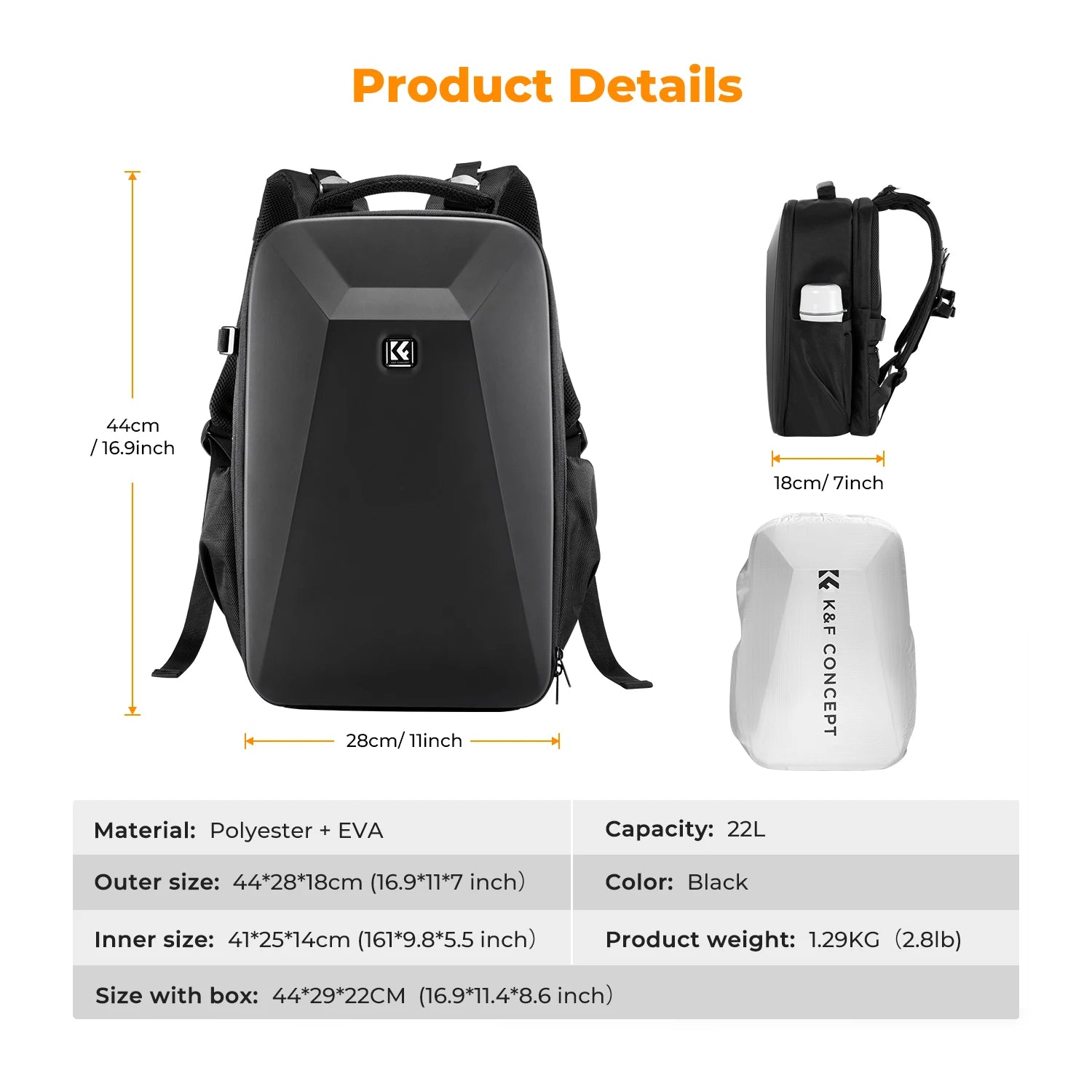 Sac à dos pour appareil photo K&F CONCEPT 22L