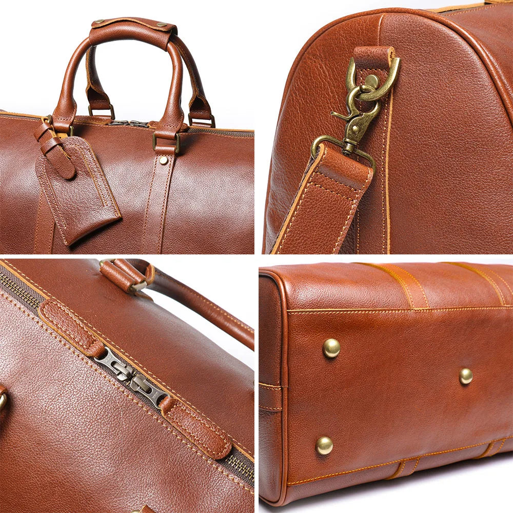 Sac cabas de voyage en cuir vintage