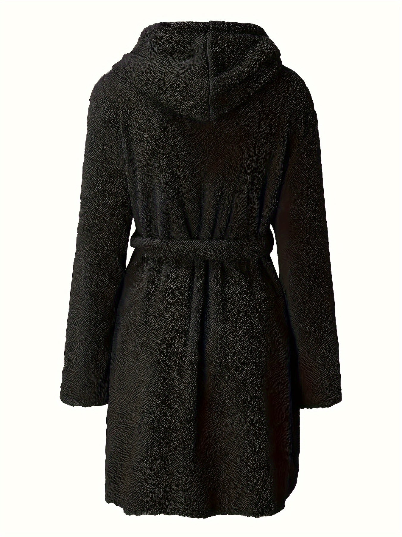 Peignoir d’hiver pour homme en polaire douce, avec capuche, épaissi et chaud, manches longues, style décontracté et simple