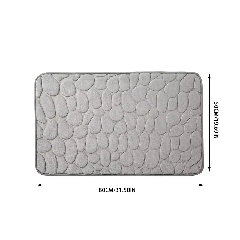 Polymères De Sol Absorbants En Mousse À Mémoire De Forme, 1 Pièce, Galets En Relief, Lea De Bain Coordonnants, Polymères De Sol D'Intérieur, Accessoires Hoaccessrespiration