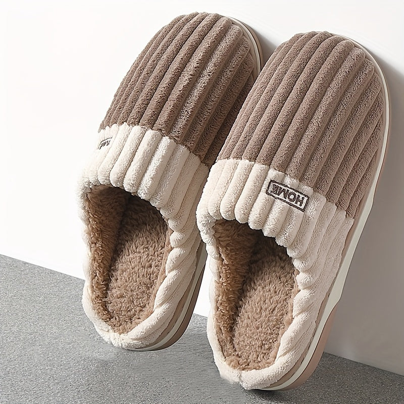 Chaussons d’hiver en peluche pour hommes et femmes, grandes tailles, chaussures douces et chaudes.