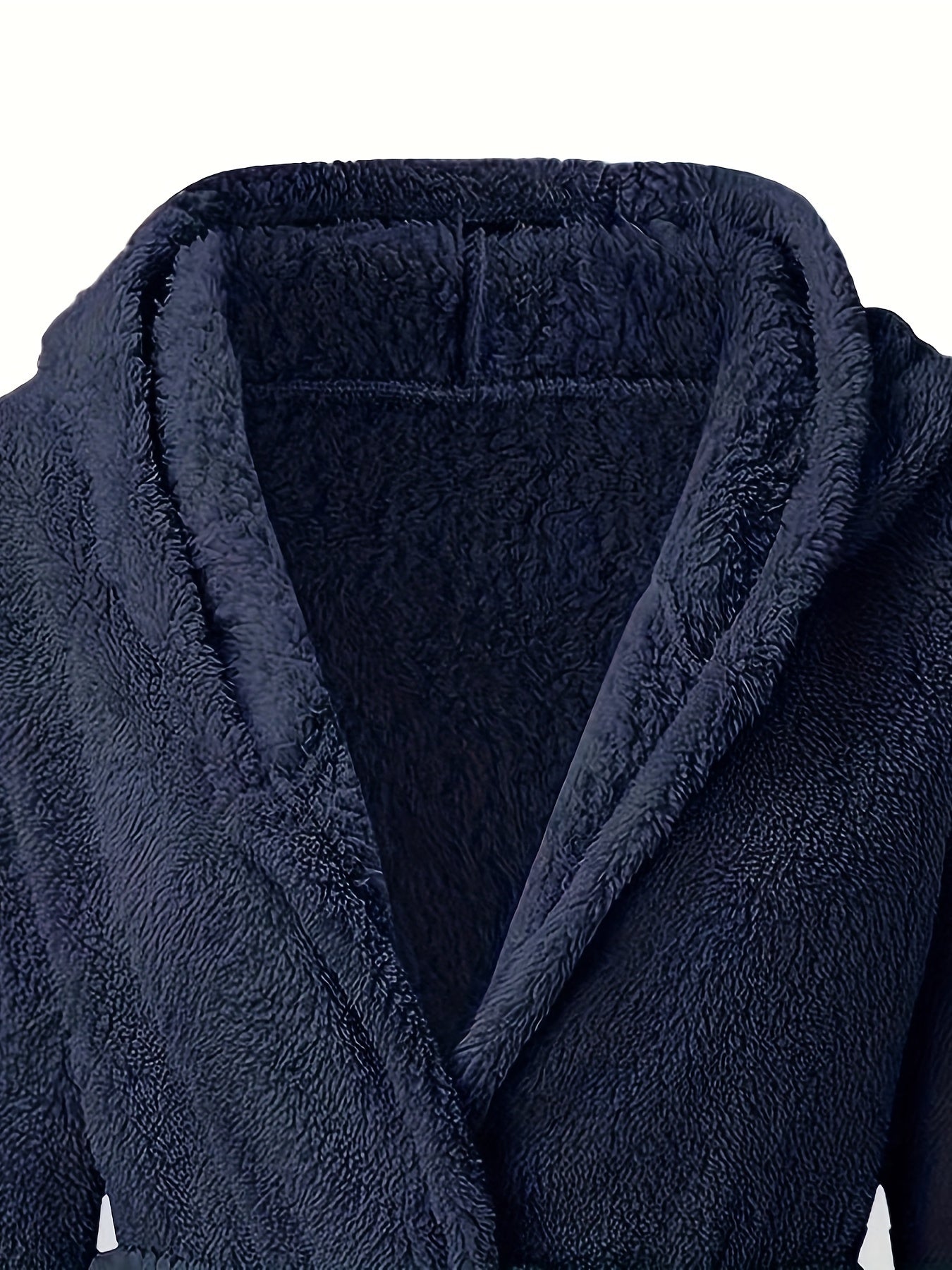 Peignoir d’hiver pour homme en polaire douce, avec capuche, épaissi et chaud, manches longues, style décontracté et simple
