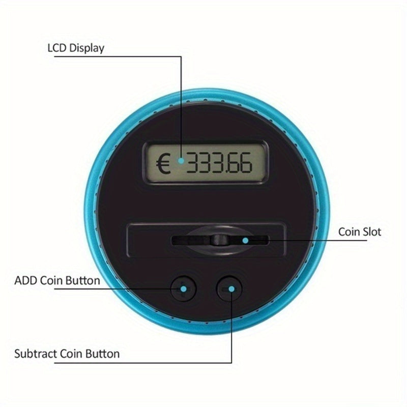 Tirelire compteur de pièces en PVC avec écran LCD