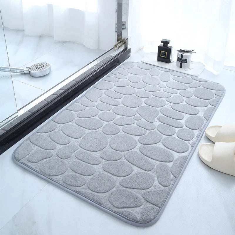 Polymères De Sol Absorbants En Mousse À Mémoire De Forme, 1 Pièce, Galets En Relief, Lea De Bain Coordonnants, Polymères De Sol D'Intérieur, Accessoires Hoaccessrespiration