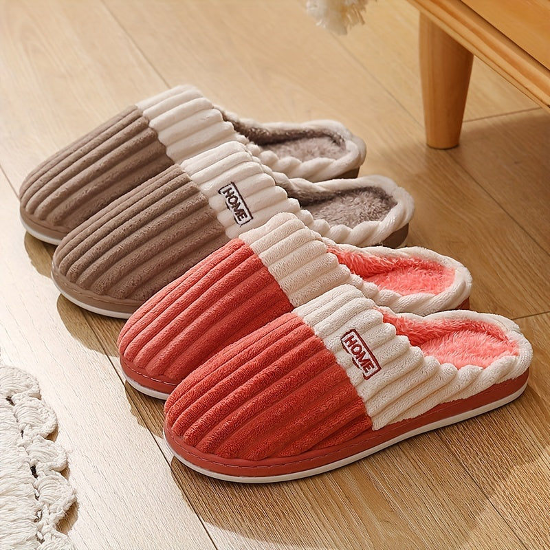 Chaussons d’hiver en peluche pour hommes et femmes, grandes tailles, chaussures douces et chaudes.