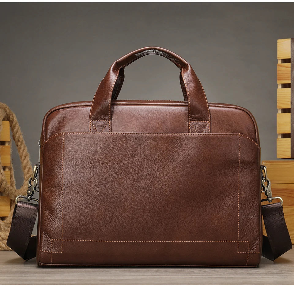 Sac / porte-document et ordinateur pour homme en cuir véritable