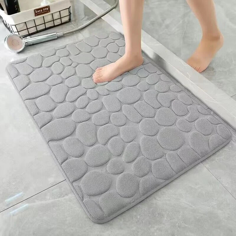 Polymères De Sol Absorbants En Mousse À Mémoire De Forme, 1 Pièce, Galets En Relief, Lea De Bain Coordonnants, Polymères De Sol D'Intérieur, Accessoires Hoaccessrespiration