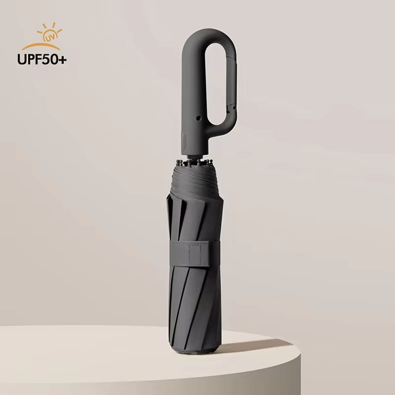Parapluie Pliant Automatique Renforcé Pour Homme, Coupe-Vent, Grande Poignée De Structure, Degré De Vent Et D'Eau, 30 Os, 105Cm
